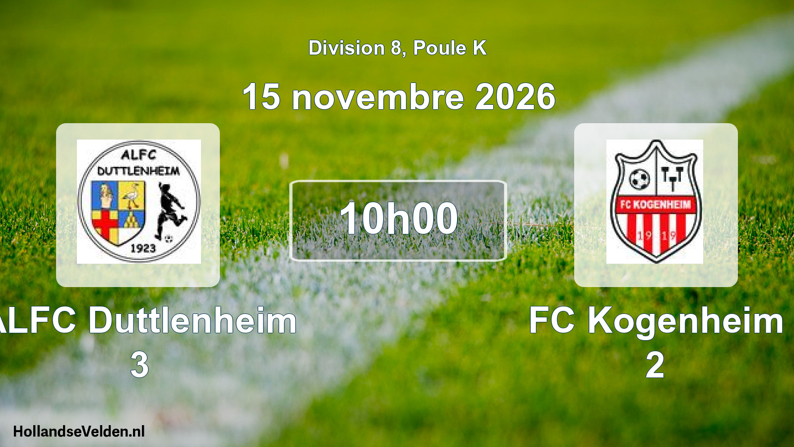 Scheduled Match: ALFC Duttlenheim 3 - FC Kogenheim 2 (15 November 2026)