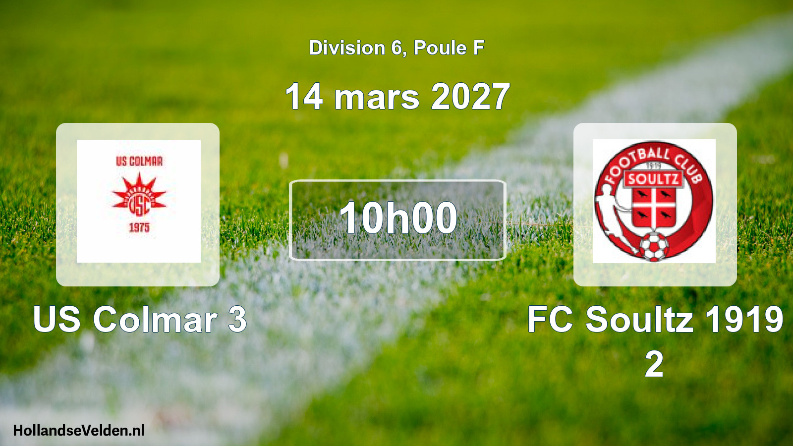 Match programmé: US Colmar 3 - FC Soultz 1919 2 (14 mars 2027)