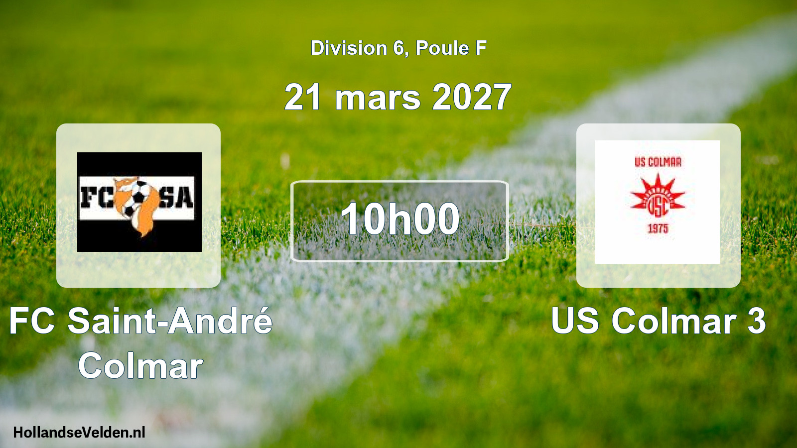 Match programmé: FC Saint-André Colmar - US Colmar 3 (21 mars 2027)