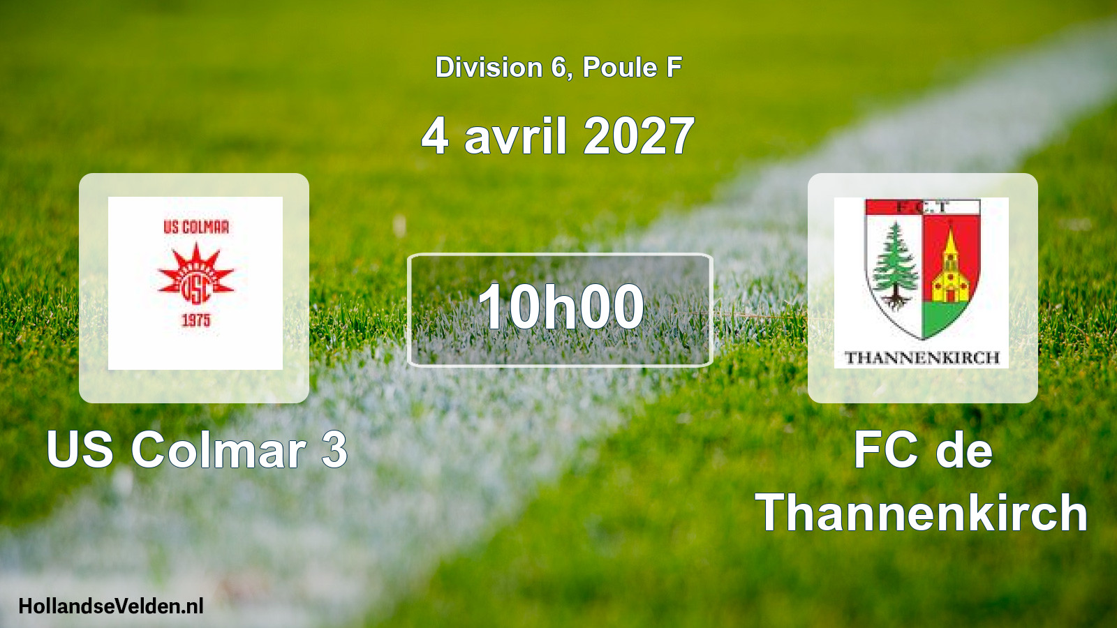 Match programmé: US Colmar 3 - FC de Thannenkirch (4 avril 2027)