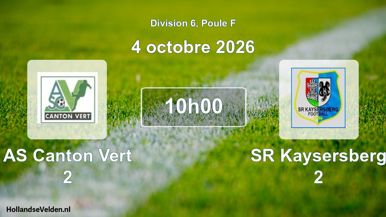 Scheduled Match: AS Canton Vert 2 - SR Kaysersberg 2 (4 October 2026)
