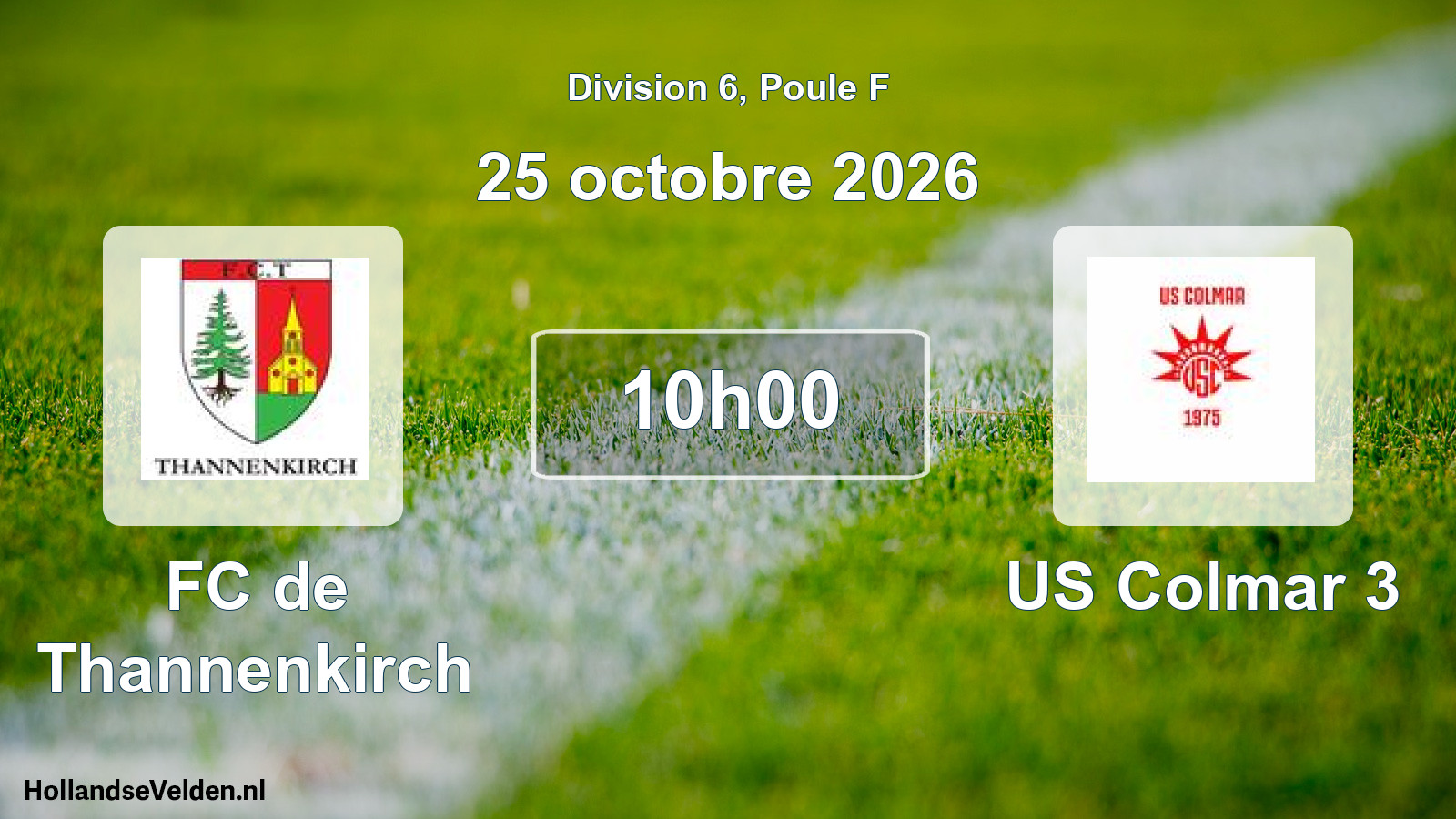 Match programmé: FC de Thannenkirch - US Colmar 3 (25 octobre 2026)