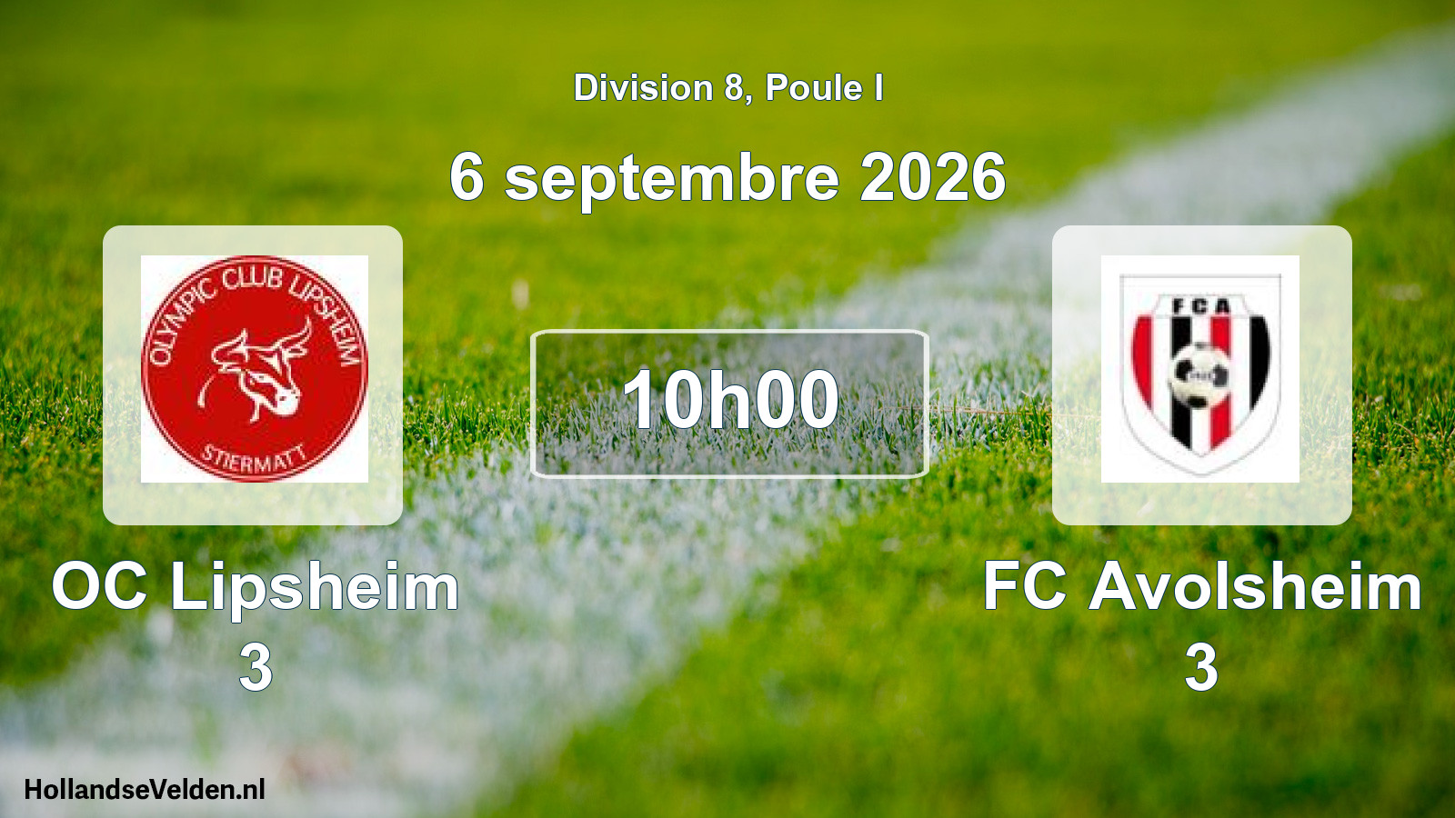 Scheduled Match: OC Lipsheim 3 - FC Avolsheim 3 (6 September 2026)