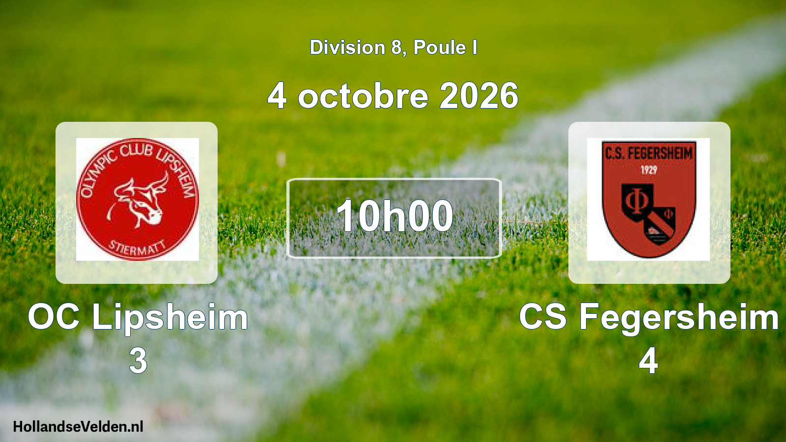 Geplande wedstrijd: OC Lipsheim 3 - CS Fegersheim 4 (4 oktober 2026)