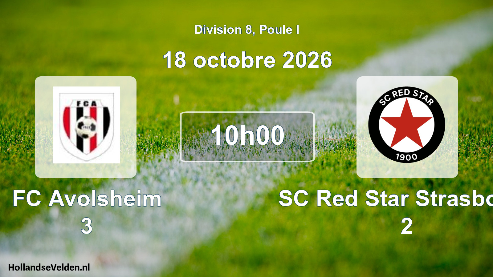Scheduled Match: FC Avolsheim 3 - SC Red Star Strasbourg 2 (18 October 2026)
