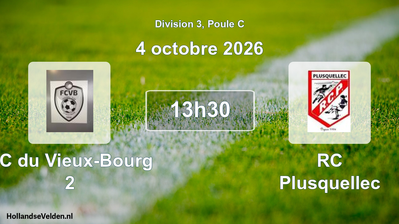 Match programmé: FC du Vieux-Bourg 2 - RC Plusquellec (4 octobre 2026)