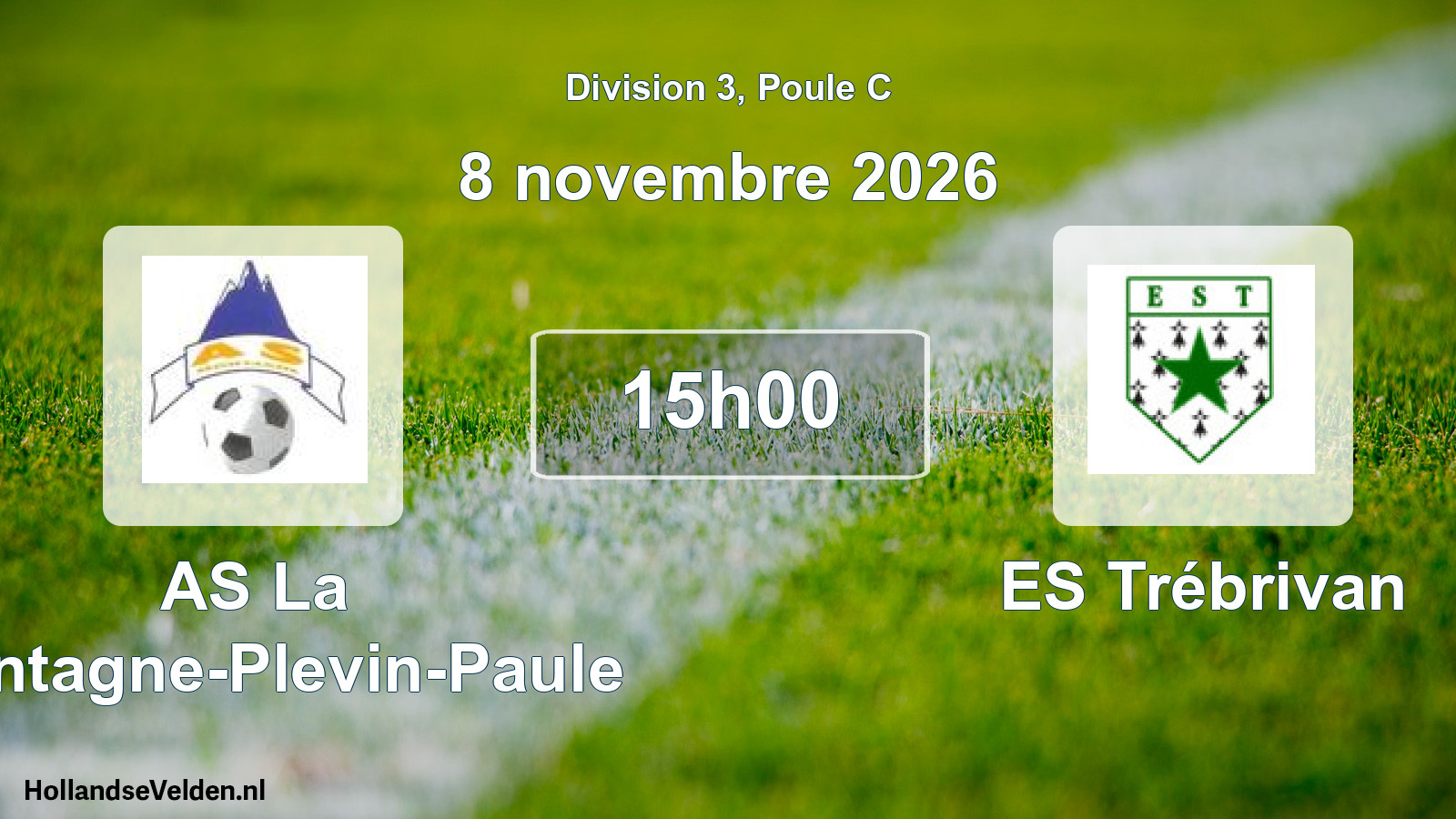 Match programmé: AS La Montagne-Plevin-Paule - ES Trébrivan (8 novembre 2026)