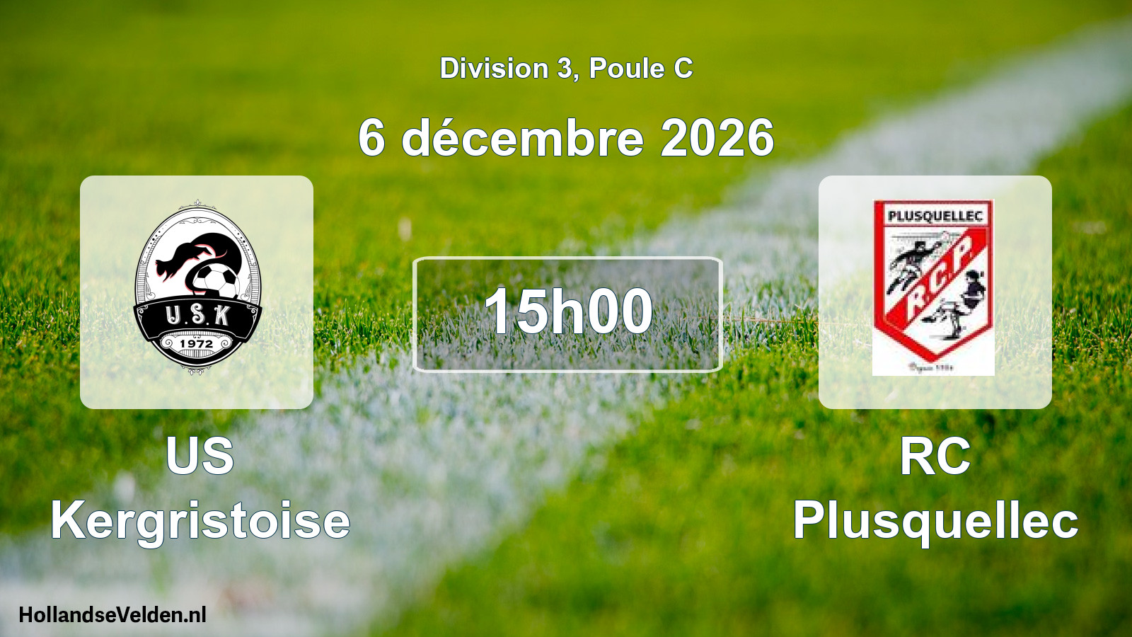 Match programmé: US Kergristoise - RC Plusquellec (6 décembre 2026)