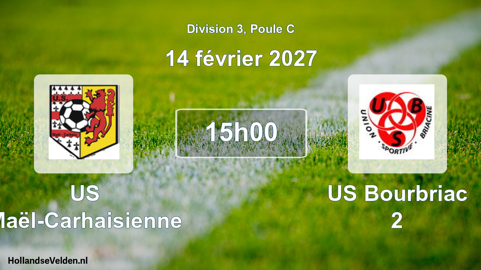 Match programmé: US Maël-Carhaisienne - US Bourbriac 2 (14 février 2027)