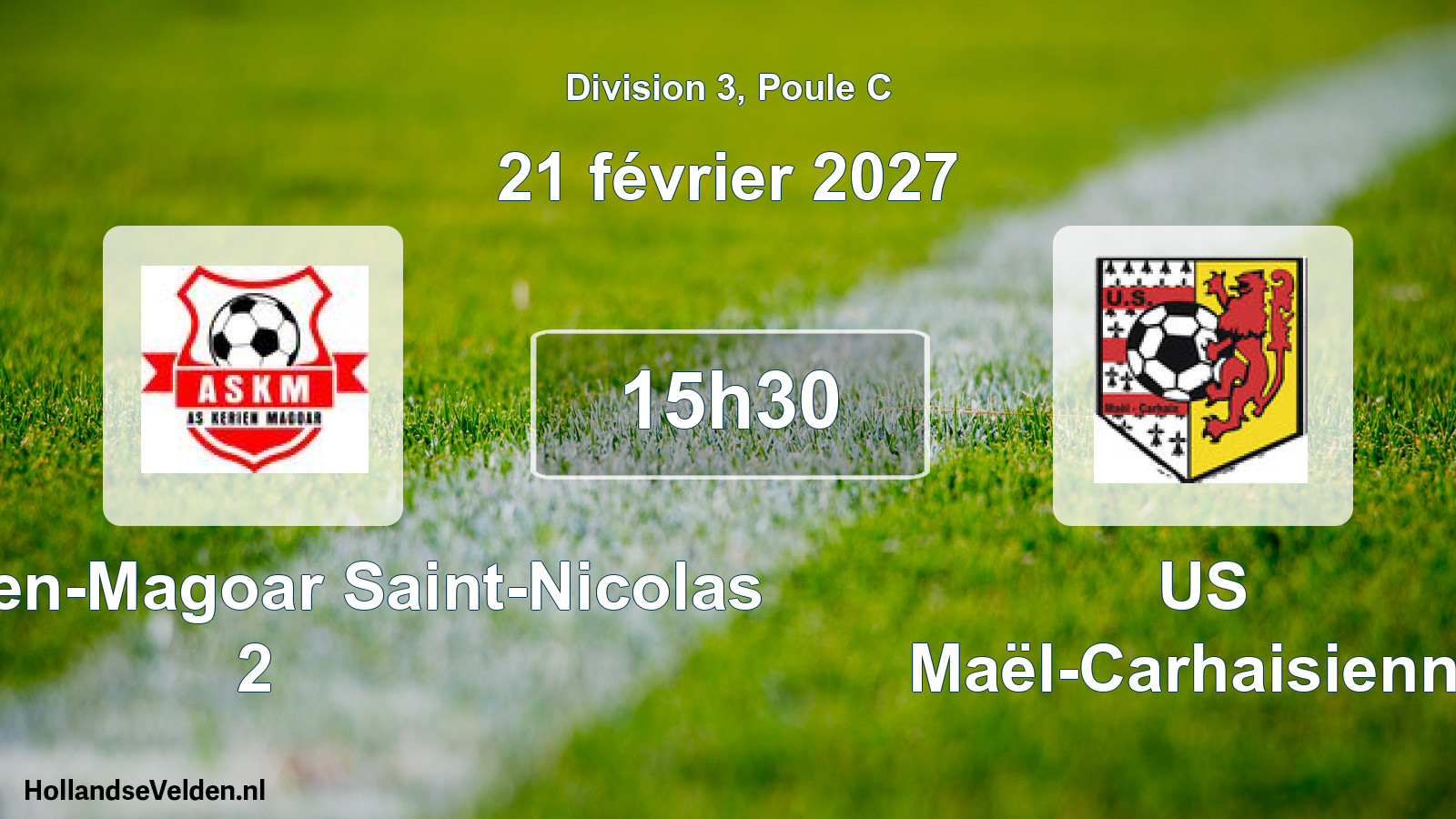 Match programmé: AS Kérien-Magoar Saint-Nicolas 2 - US Maël-Carhaisienne (21 février 2027)