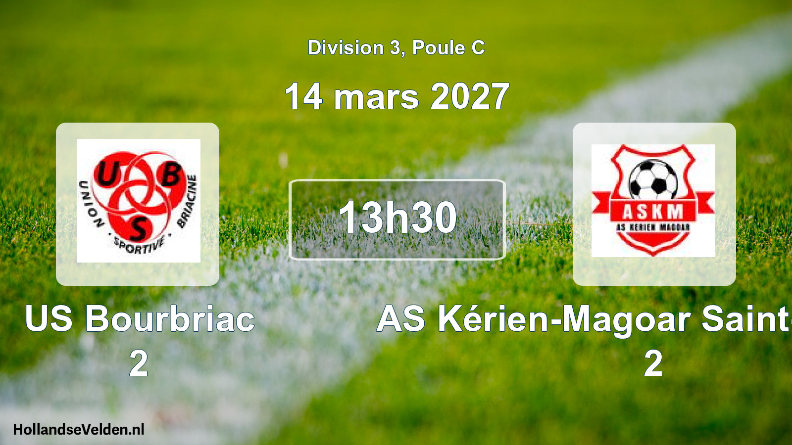 Match programmé: US Bourbriac 2 - AS Kérien-Magoar Saint-Nicolas 2 (14 mars 2027)