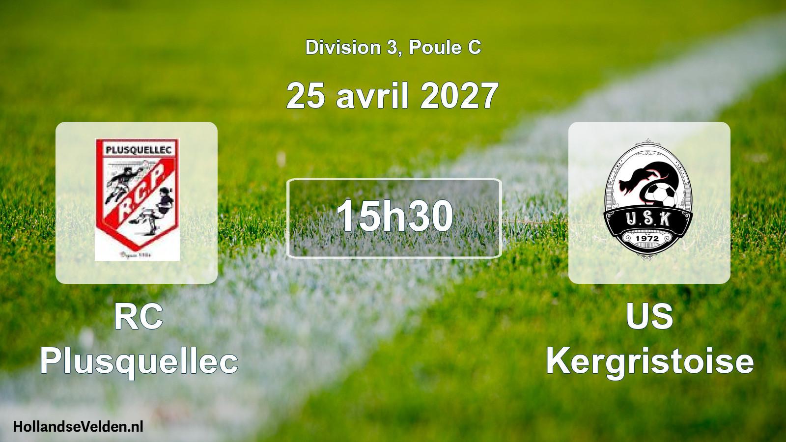 Match programmé: RC Plusquellec - US Kergristoise (25 avril 2027)