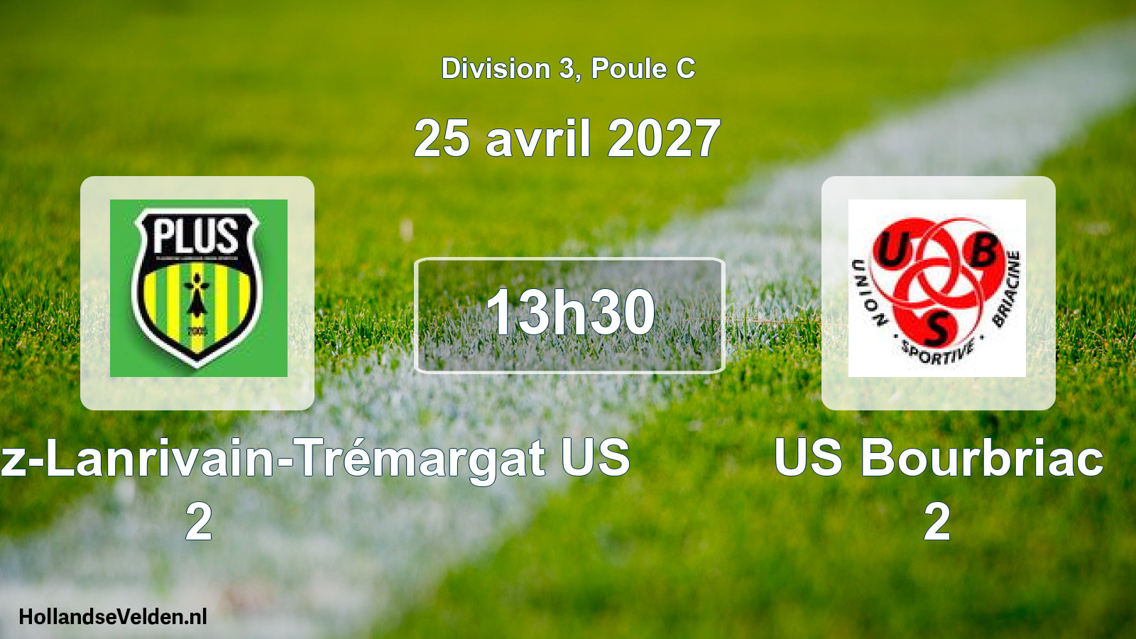 Match programmé: Plounévez-Lanrivain-Trémargat US 2 - US Bourbriac 2 (25 avril 2027)