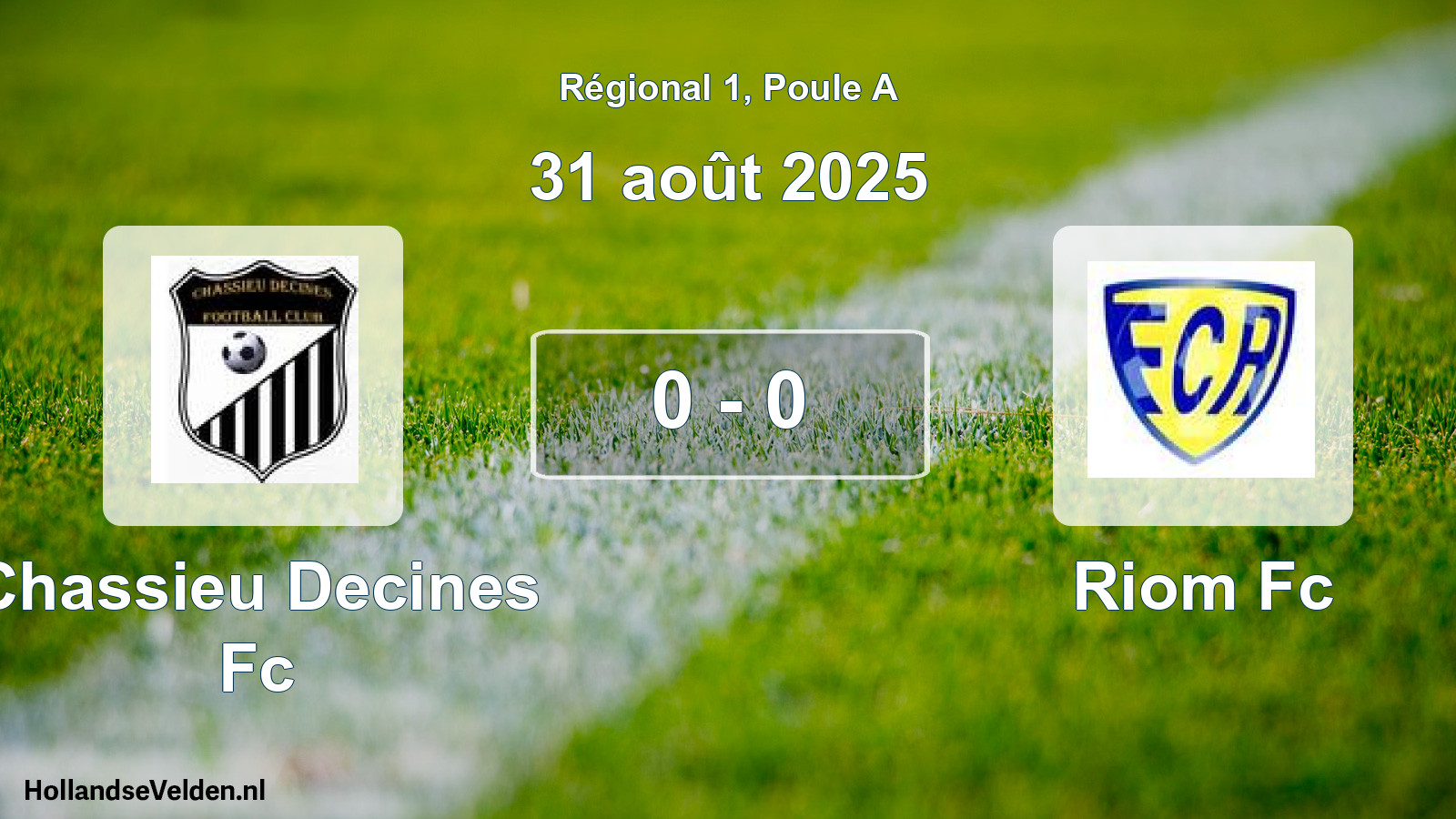 Gespeelde wedstrijd: Chassieu Decines Fc - Riom Fc 0 - 0 (31 août 2025)