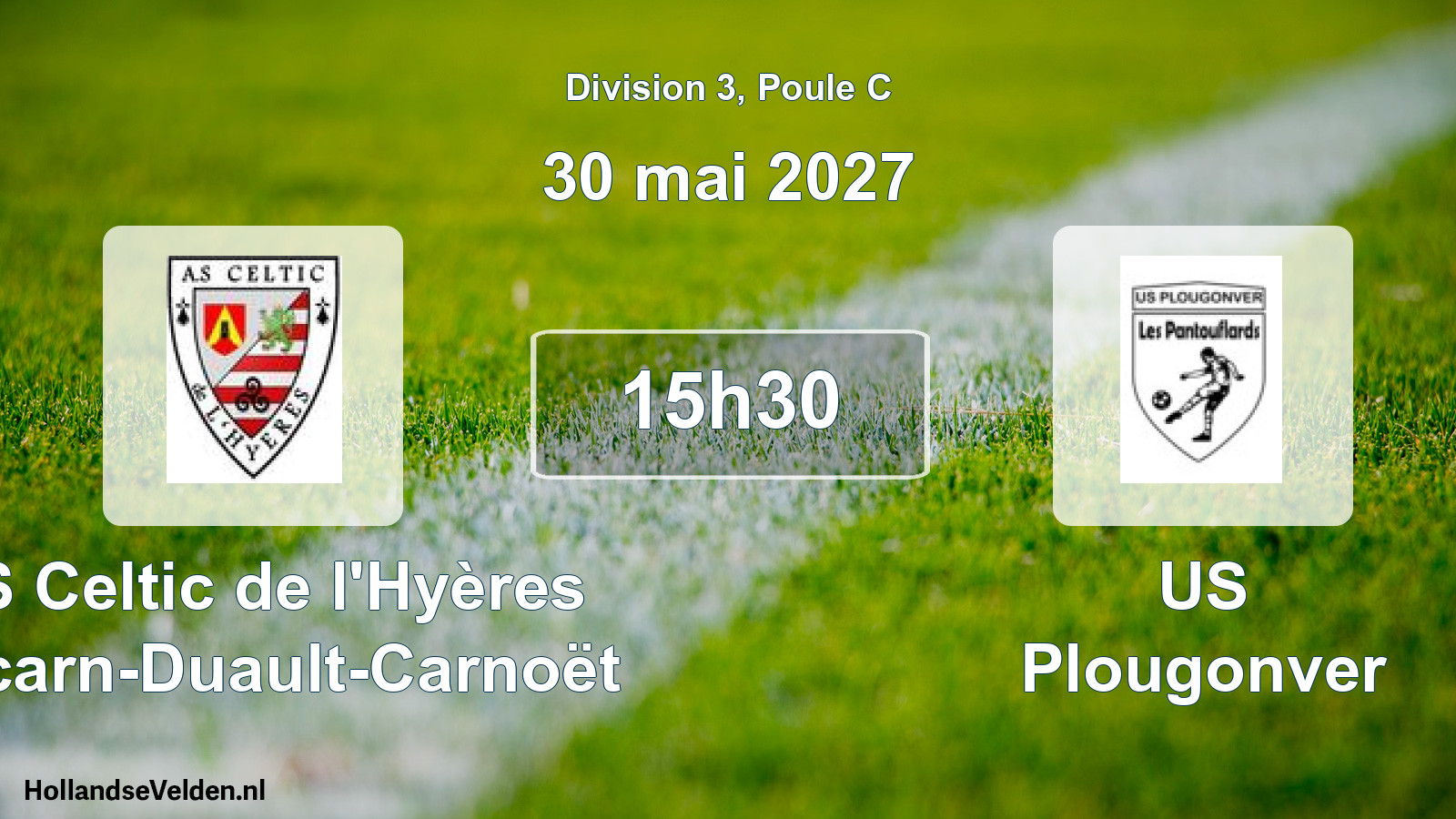 Match programmé: AS Celtic de l'Hyères Locarn-Duault-Carnoët - US Plougonver (30 mai 2027)