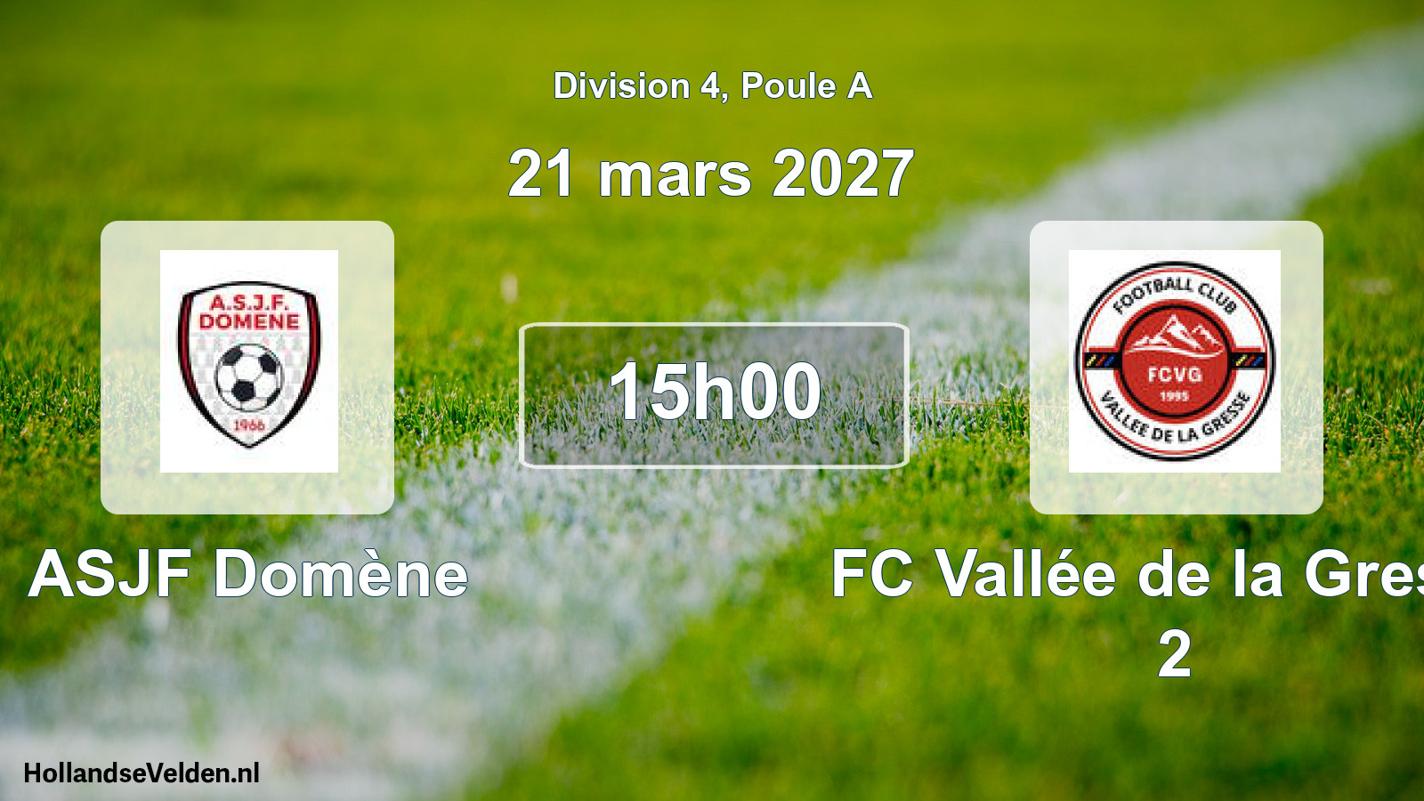 Scheduled Match: ASJF Domène - FC Vallée de la Gresse 2 (21 March 2027)