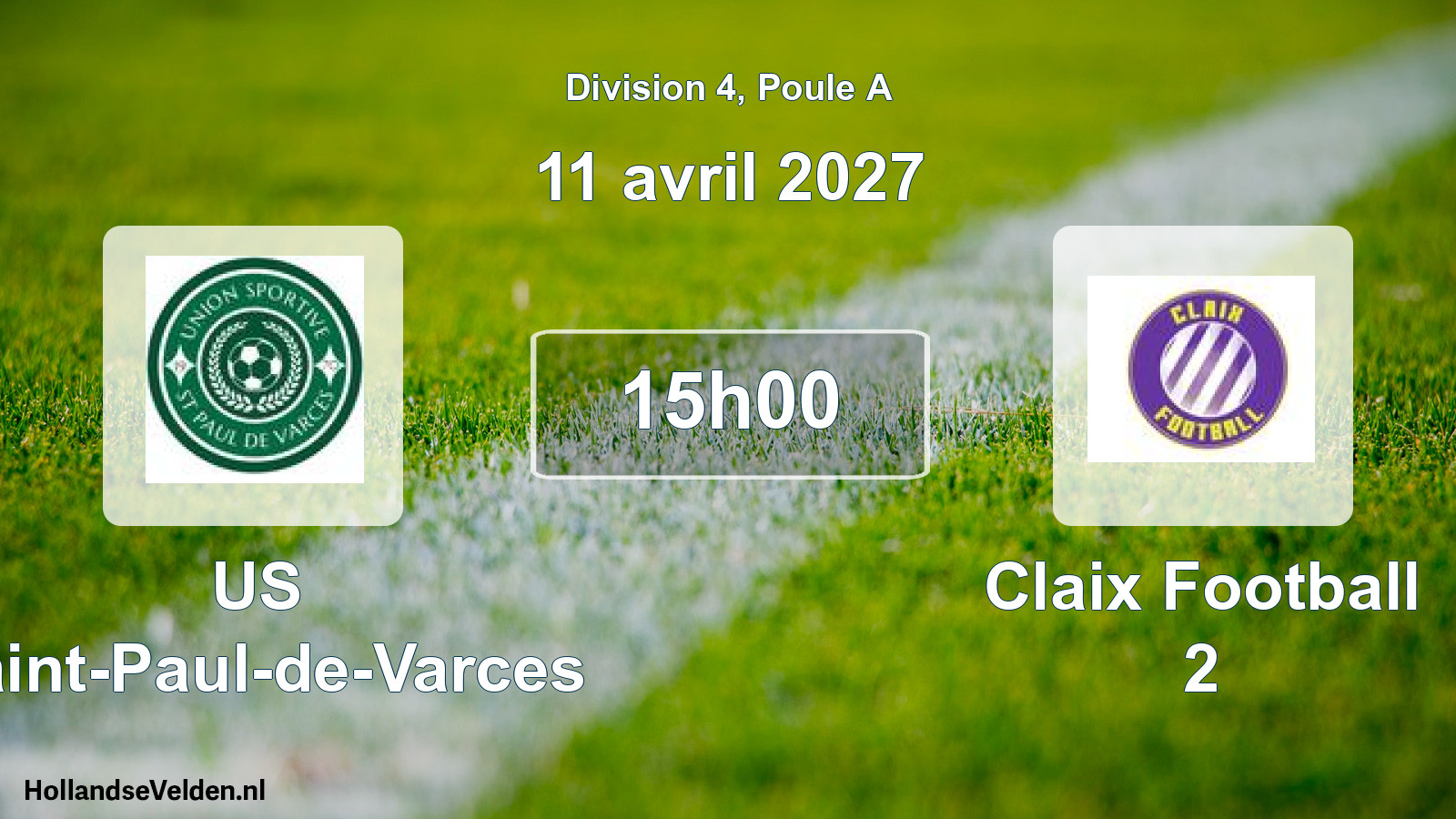 Scheduled Match: US Saint-Paul-de-Varces - Claix Football 2 (11 April 2027)