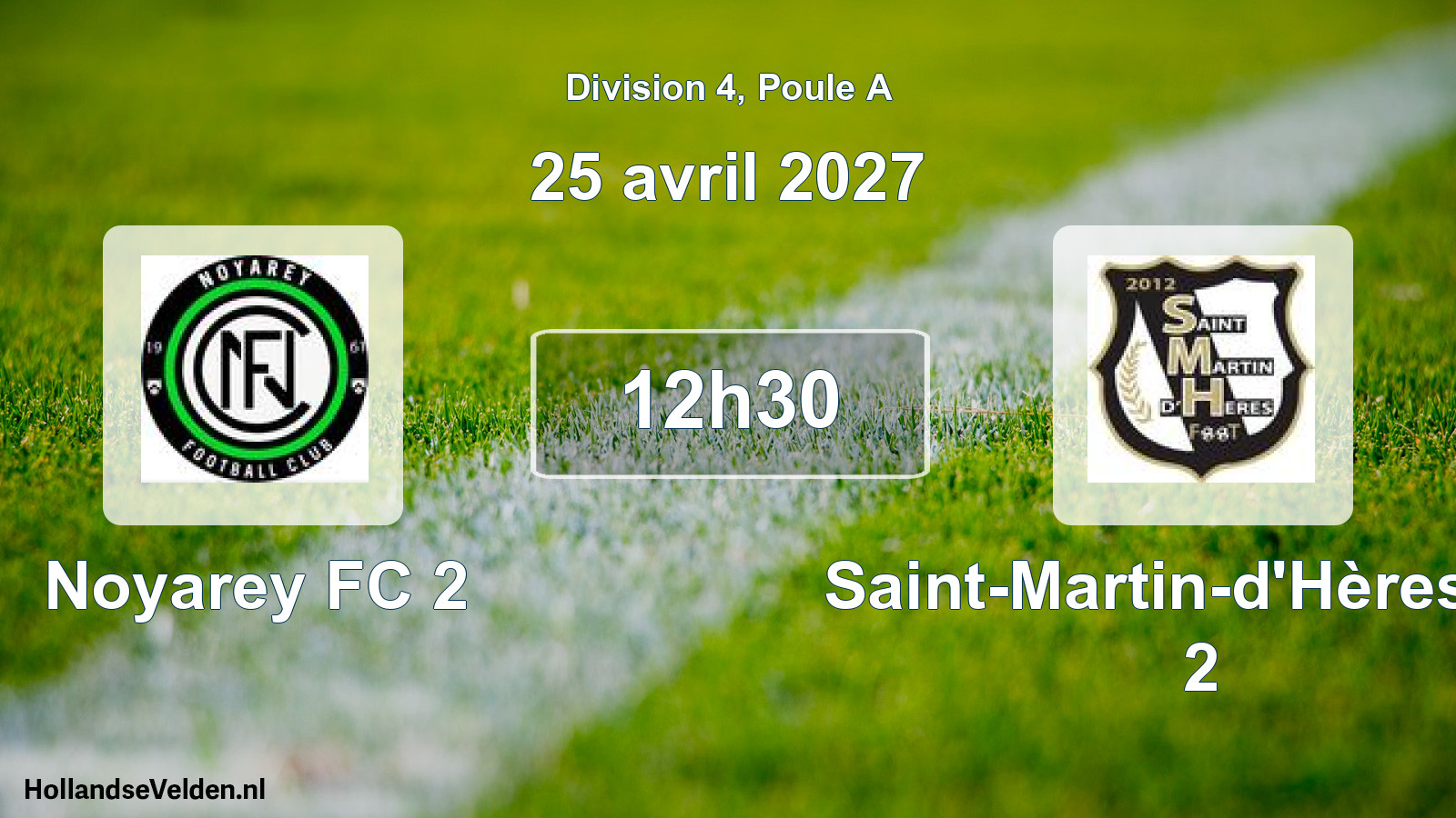 Scheduled Match: Noyarey FC 2 - Saint-Martin-d'Hères FC 2 (25 April 2027)