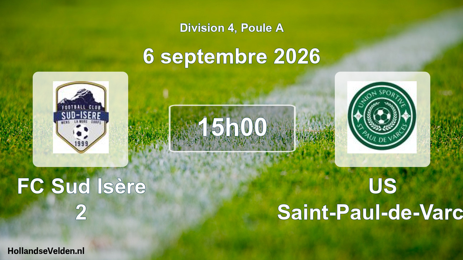 Scheduled Match: FC Sud Isère 2 - US Saint-Paul-de-Varces (6 September 2026)