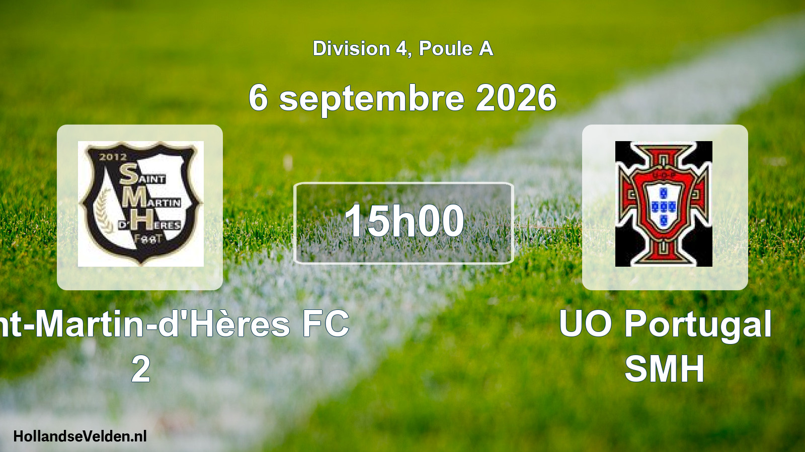 Scheduled Match: Saint-Martin-d'Hères FC 2 - UO Portugal SMH (6 September 2026)