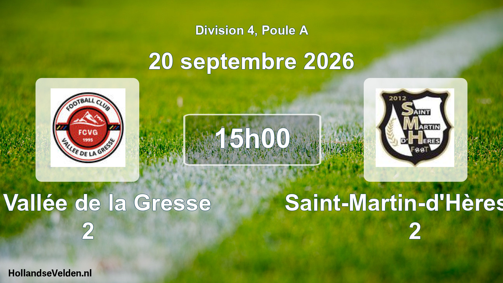 Scheduled Match: FC Vallée de la Gresse 2 - Saint-Martin-d'Hères FC 2 (20 September 2026)