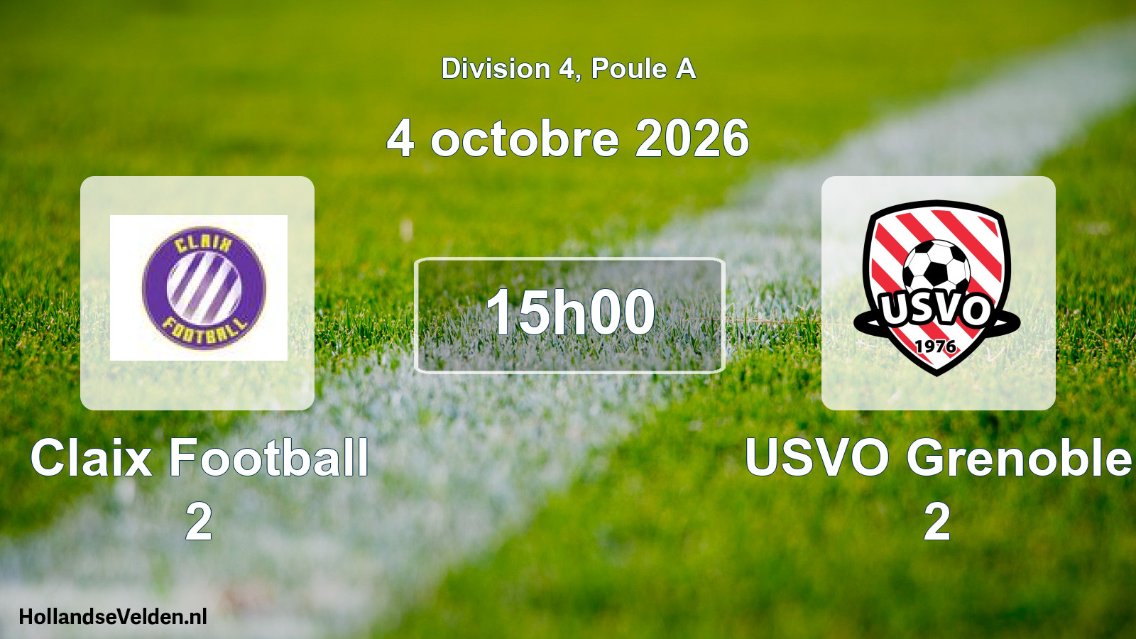 Scheduled Match: Claix Football 2 - USVO Grenoble 2 (4 October 2026)