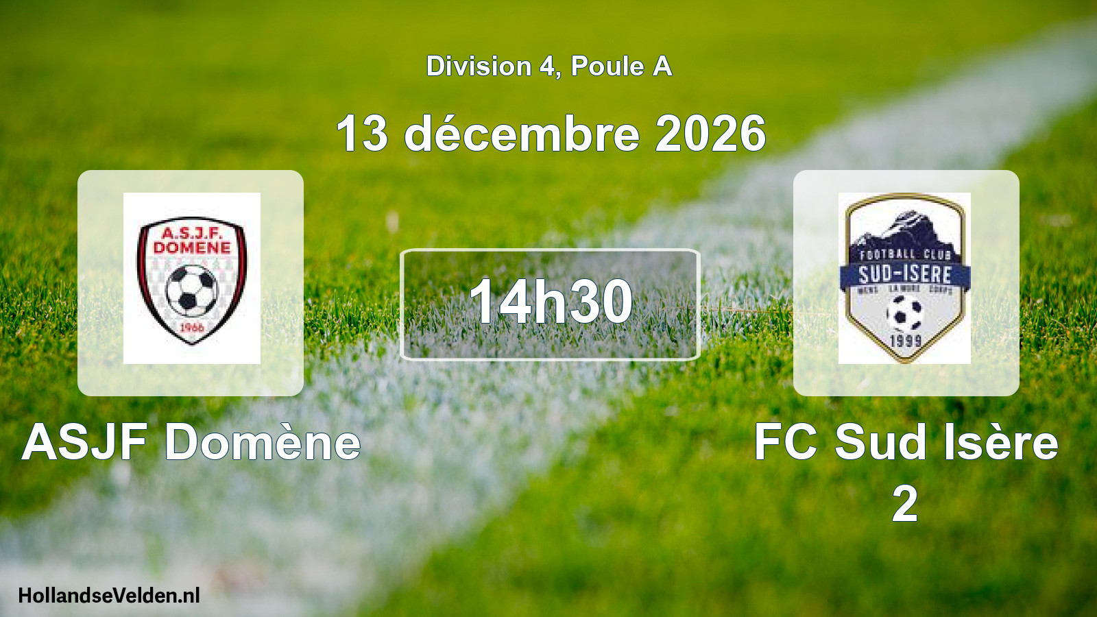 Scheduled Match: ASJF Domène - FC Sud Isère 2 (13 December 2026)