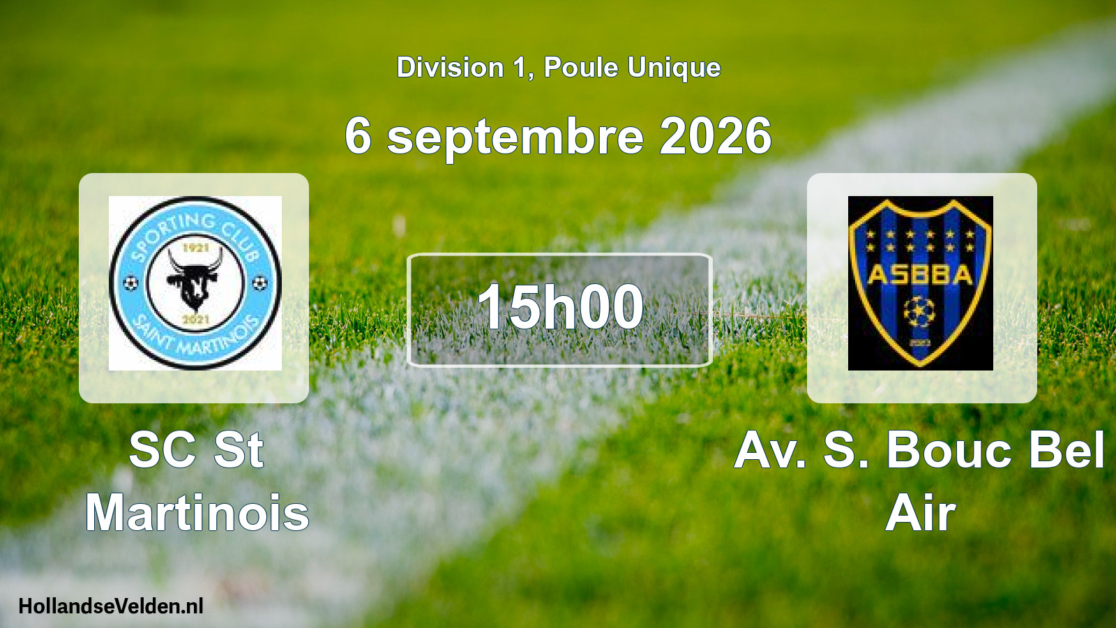 Match programmé: SC St Martinois - Av. S. Bouc Bel Air (6 septembre 2026)