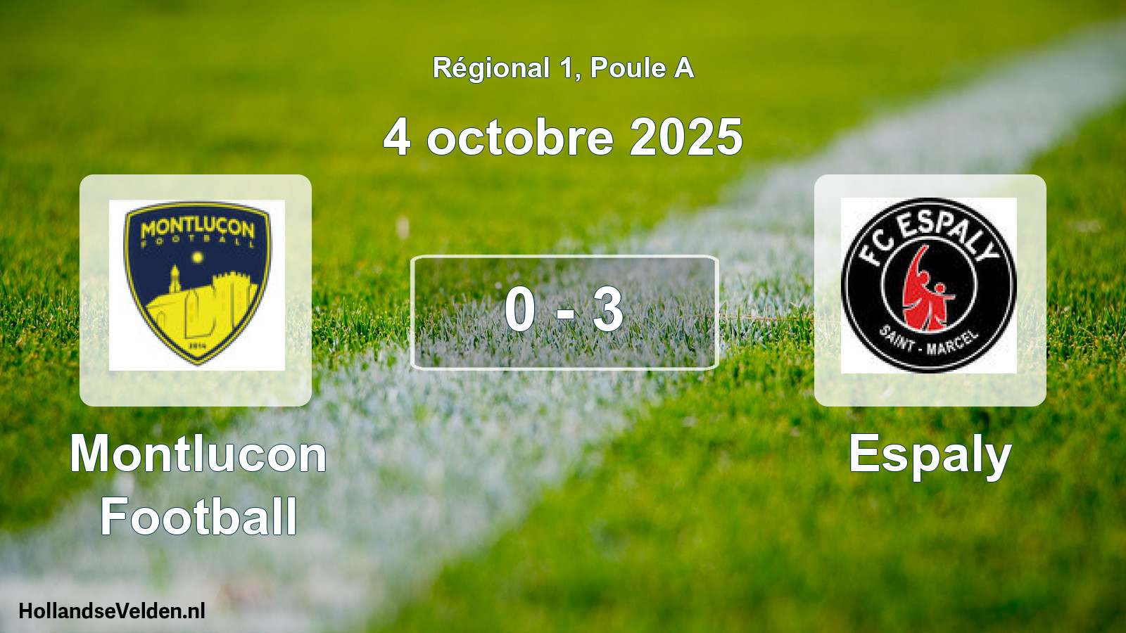 Gespeelde wedstrijd: Montlucon Football - Espaly 0 - 3 (4 octobre 2025)
