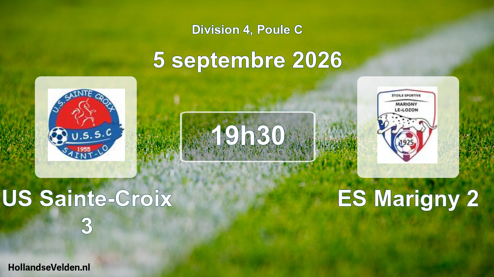 Scheduled Match: US Sainte-Croix 3 - ES Marigny 2 (5 September 2026)
