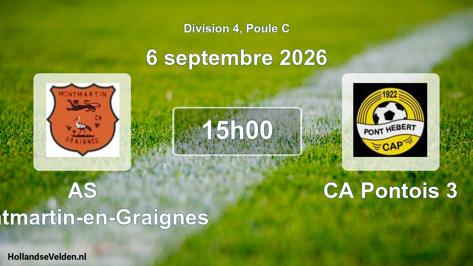 Scheduled Match: AS Montmartin-en-Graignes - CA Pontois 3 (6 September 2026)