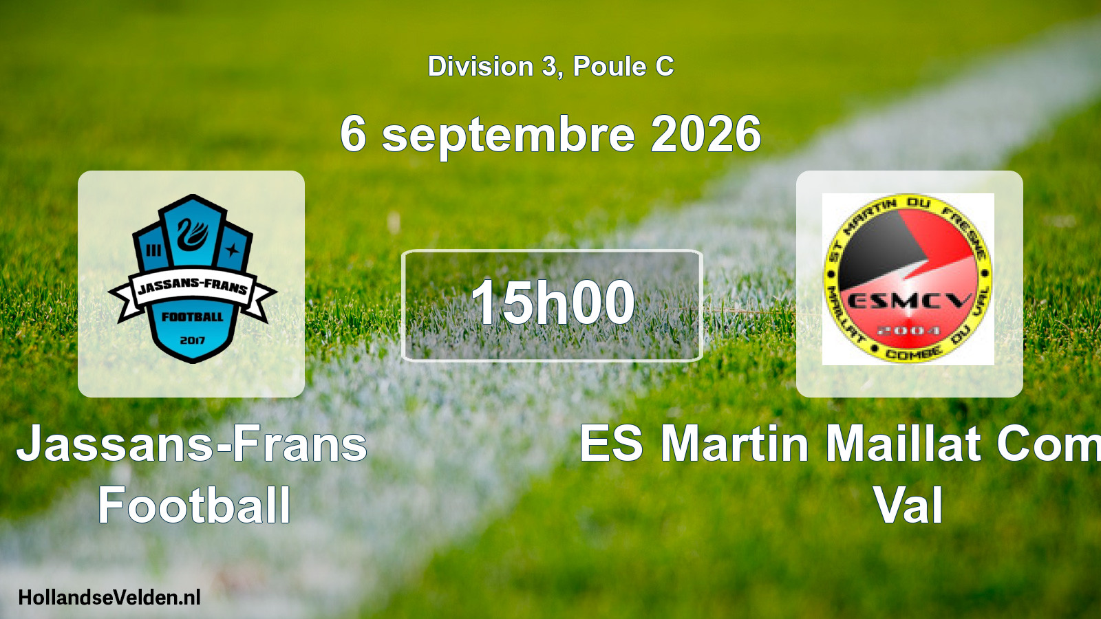 Match programmé: Jassans-Frans Football - ES Martin Maillat Combe du Val (6 septembre 2026)