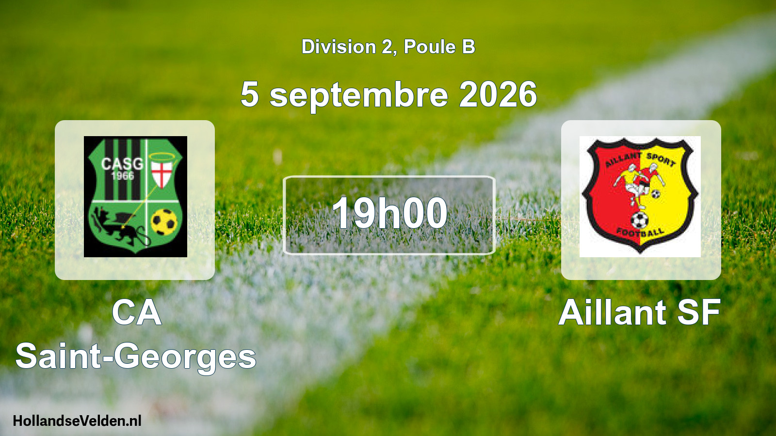 Match programmé: CA Saint-Georges - Aillant SF (5 septembre 2026)