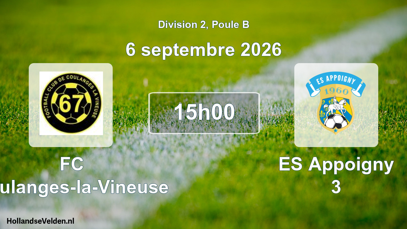 Scheduled Match: FC Coulanges-la-Vineuse - ES Appoigny 3 (6 September 2026)