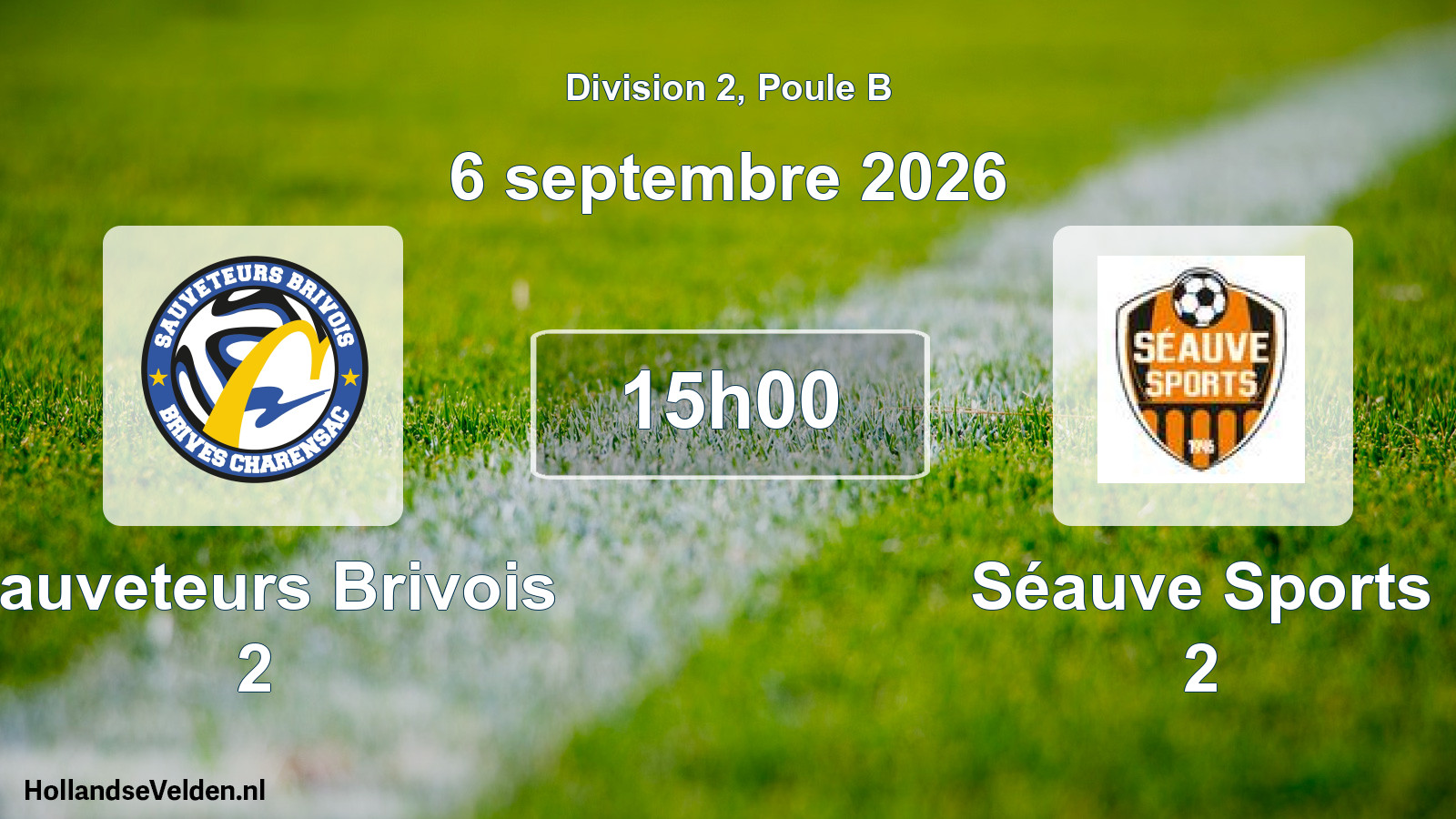 Match programmé: Sauveteurs Brivois 2 - Séauve Sports 2 (6 septembre 2026)