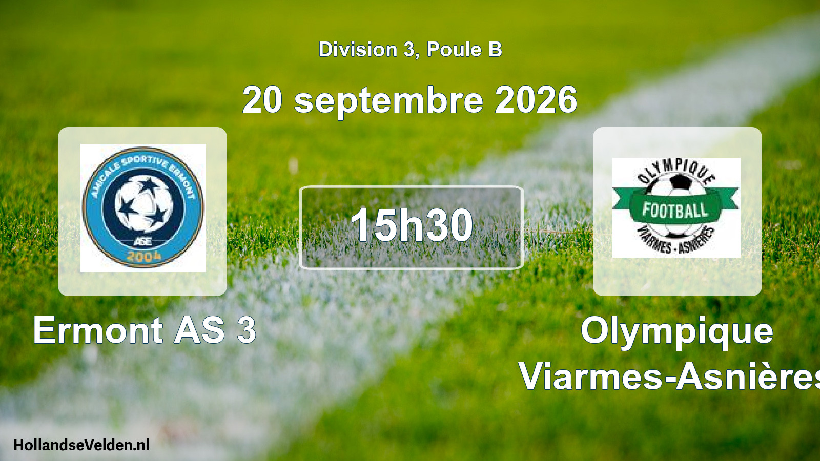 Scheduled Match: Ermont AS 3 - Olympique Viarmes-Asnières (20 September 2026)