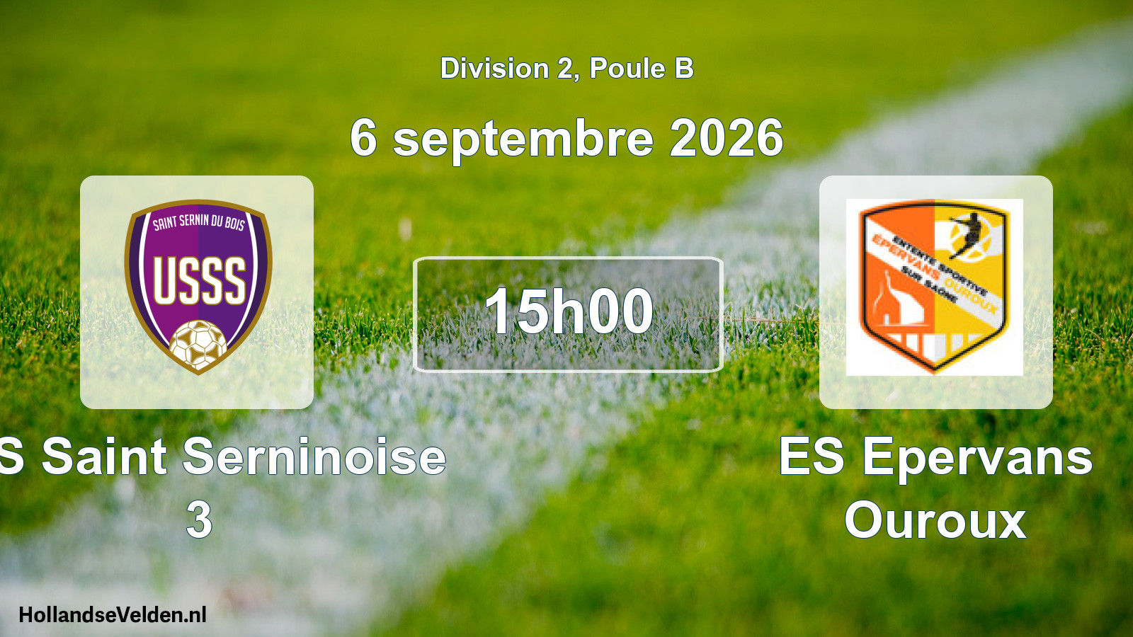 Match programmé: US Saint Serninoise 3 - ES Epervans Ouroux (6 septembre 2026)