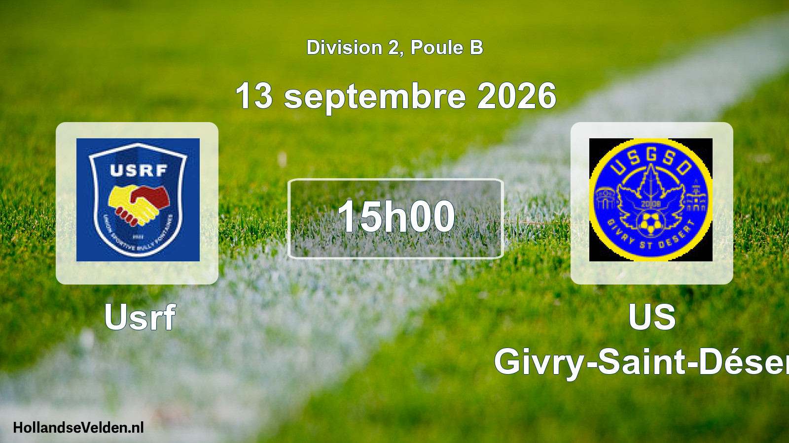 Match programmé: Usrf - US Givry-Saint-Désert (13 septembre 2026)