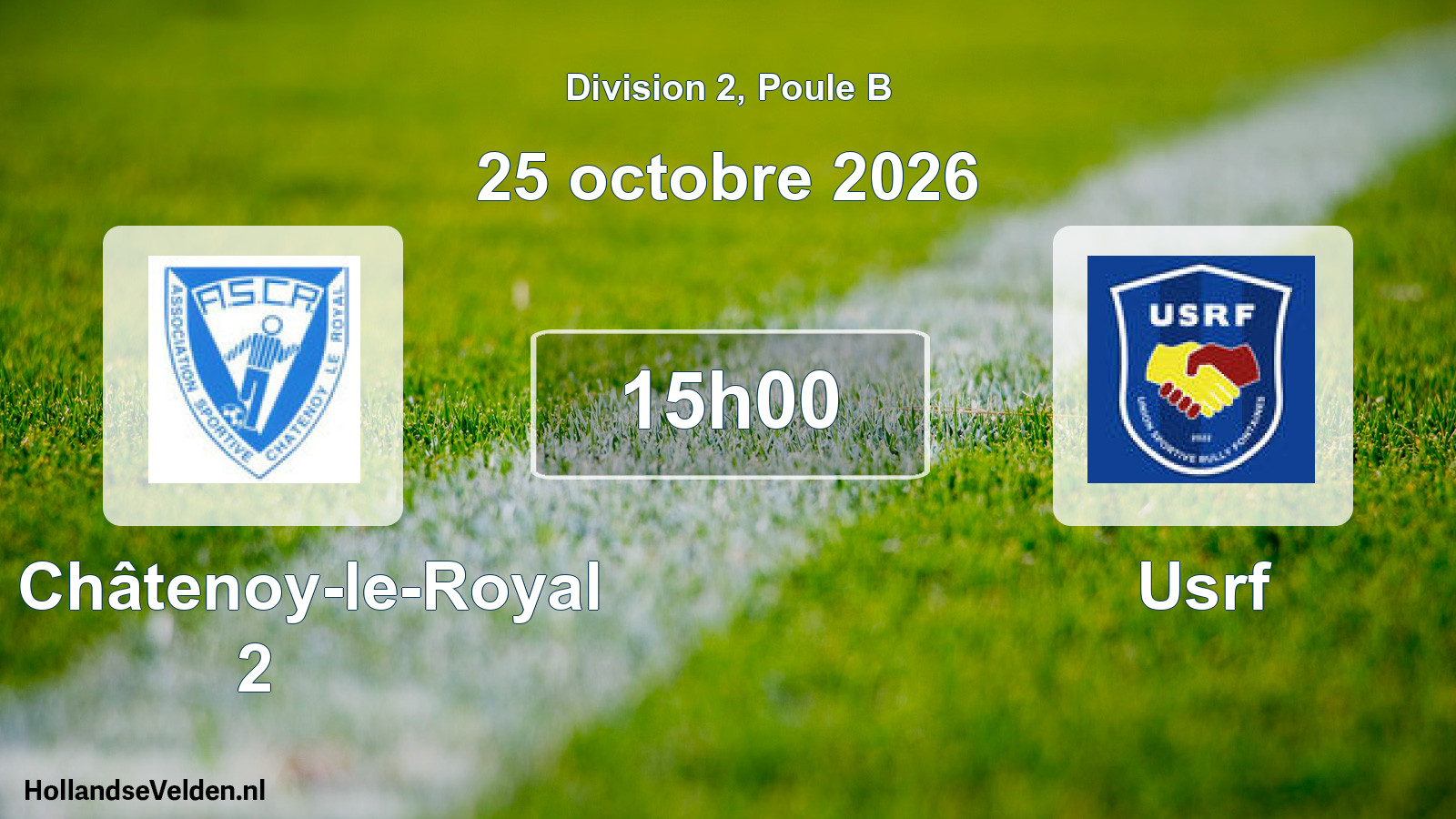 Match programmé: AS Châtenoy-le-Royal 2 - Usrf (25 octobre 2026)