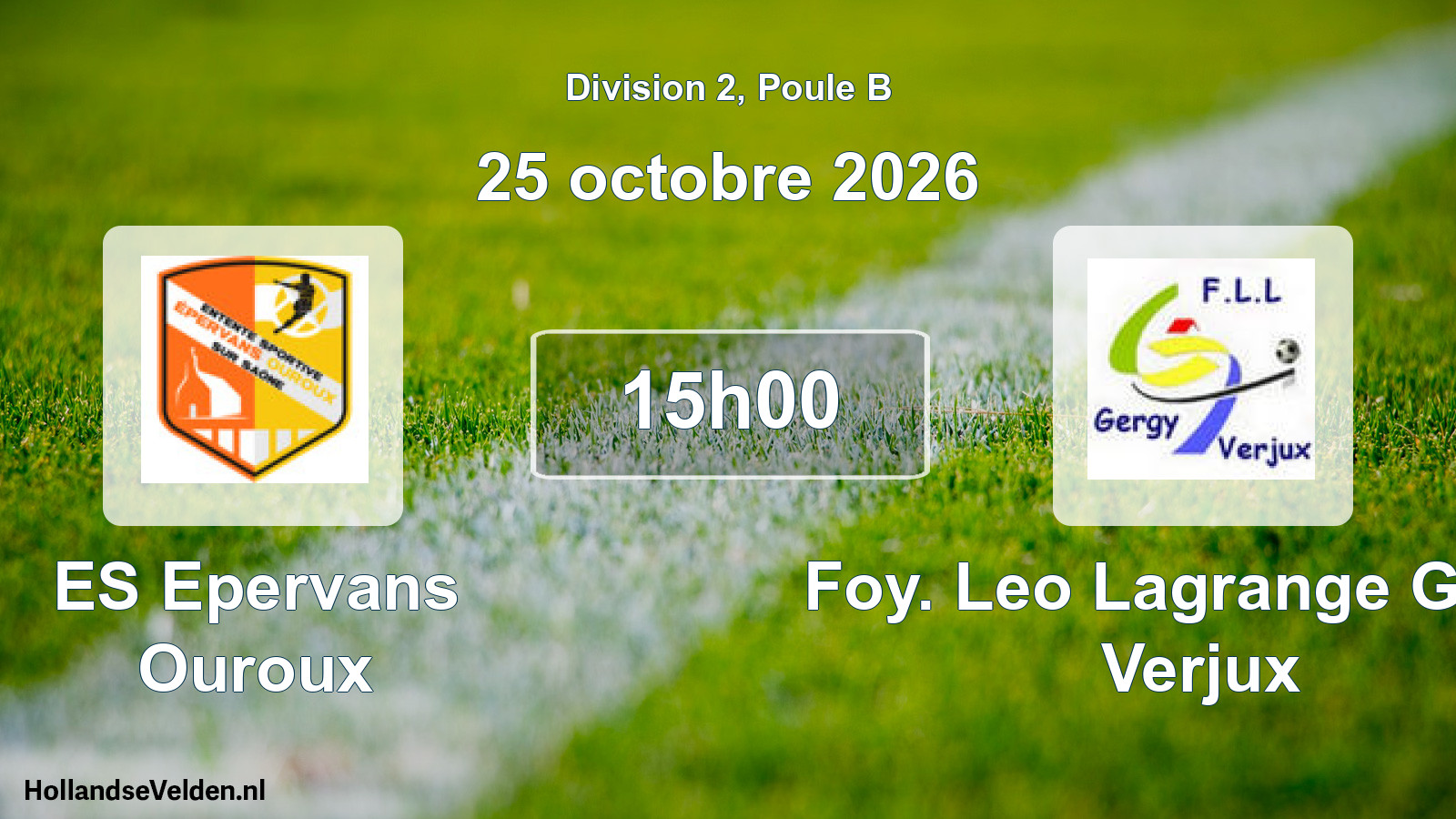 Match programmé: ES Epervans Ouroux - Foy. Leo Lagrange Gergy Verjux (25 octobre 2026)