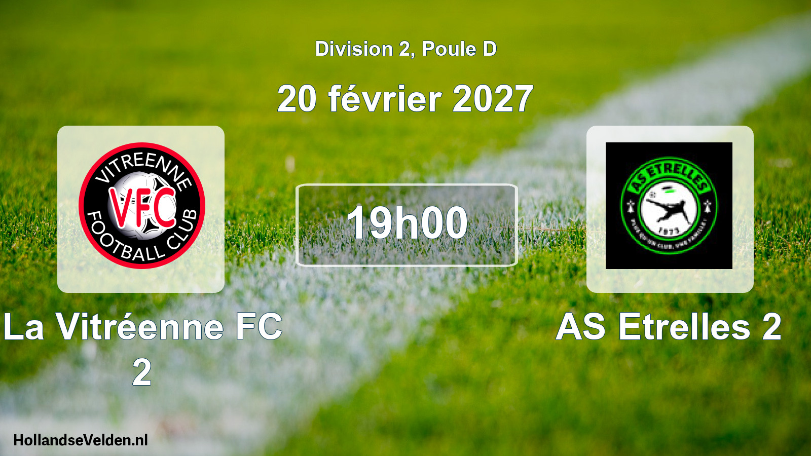 Match programmé: La Vitréenne FC 2 - AS Etrelles 2 (20 février 2027)