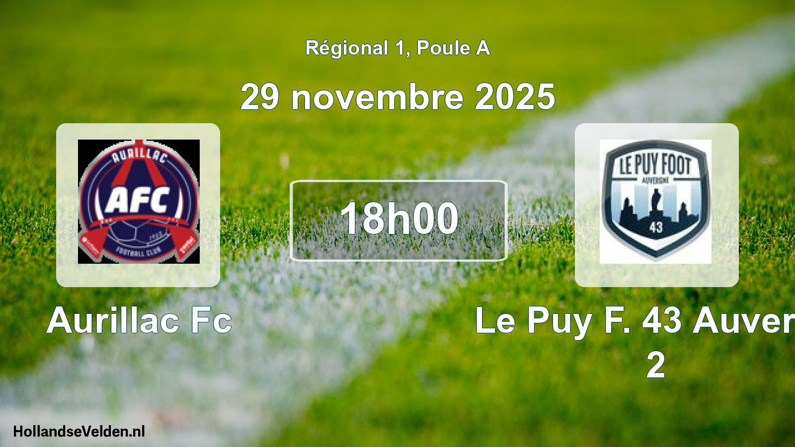 Geplande wedstrijd: Aurillac Fc - Le Puy F. 43 Auvergn 2 (29 novembre 2025)