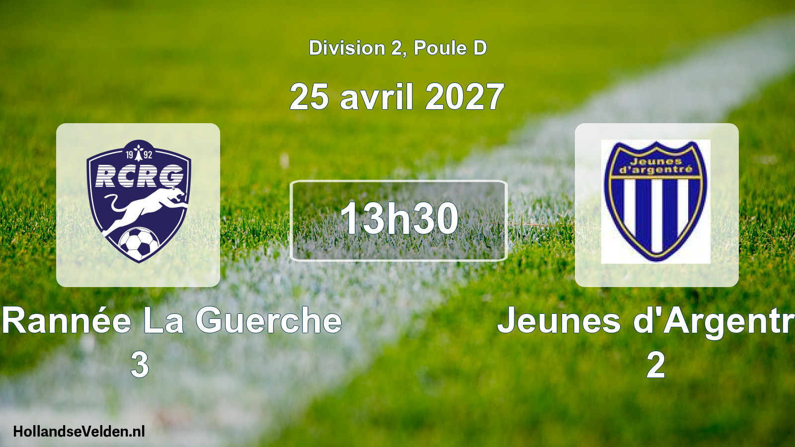 Scheduled Match: RC Rannée La Guerche 3 - Jeunes d'Argentré 2 (25 April 2027)