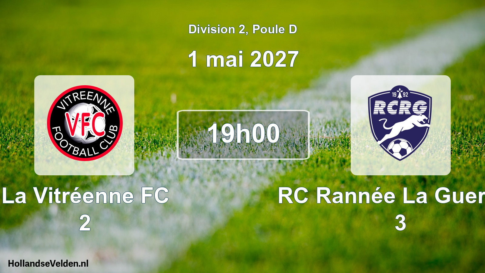 Match programmé: La Vitréenne FC 2 - RC Rannée La Guerche 3 (1 mai 2027)