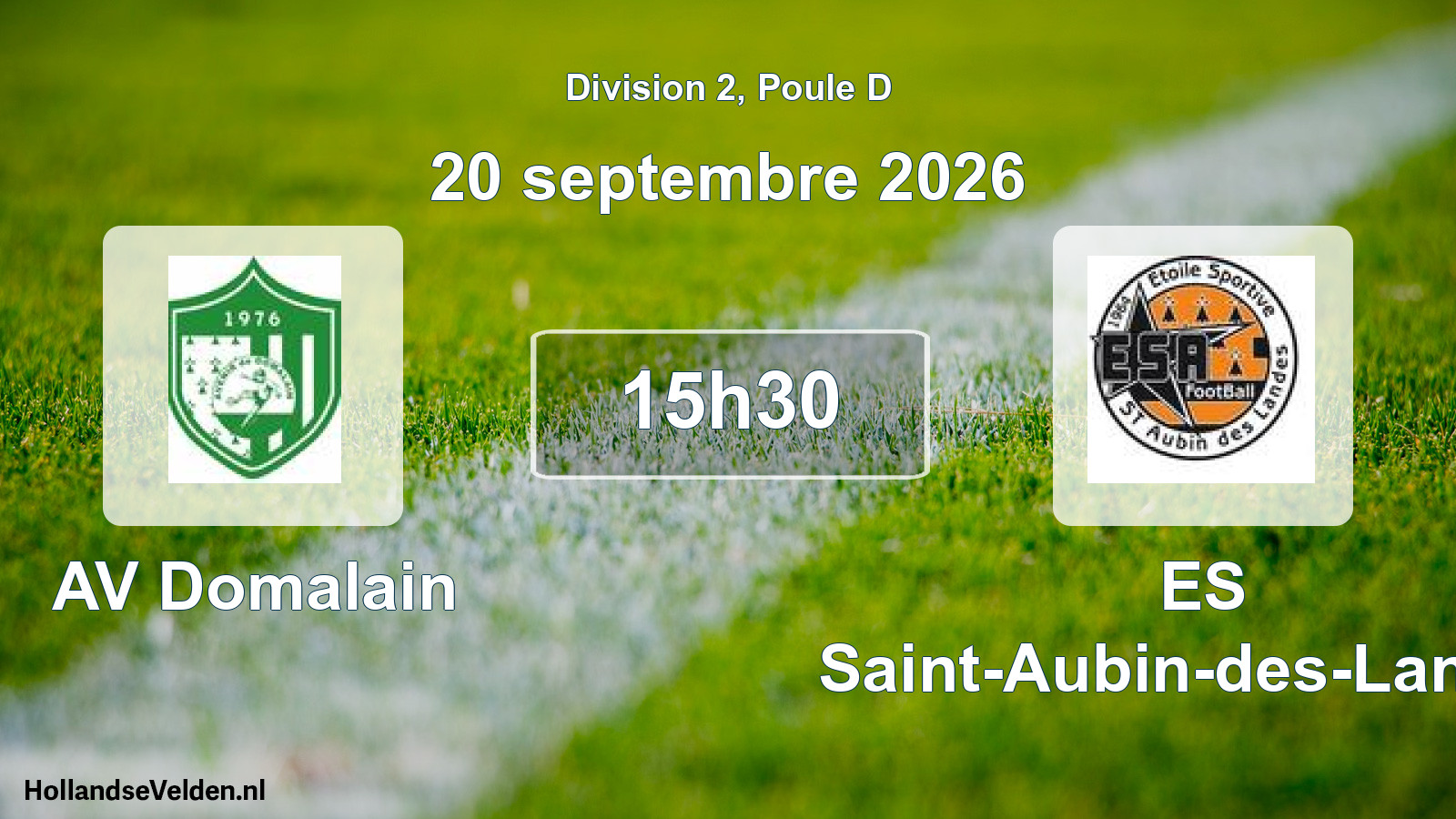 Match programmé: AV Domalain - ES Saint-Aubin-des-Landes (20 septembre 2026)