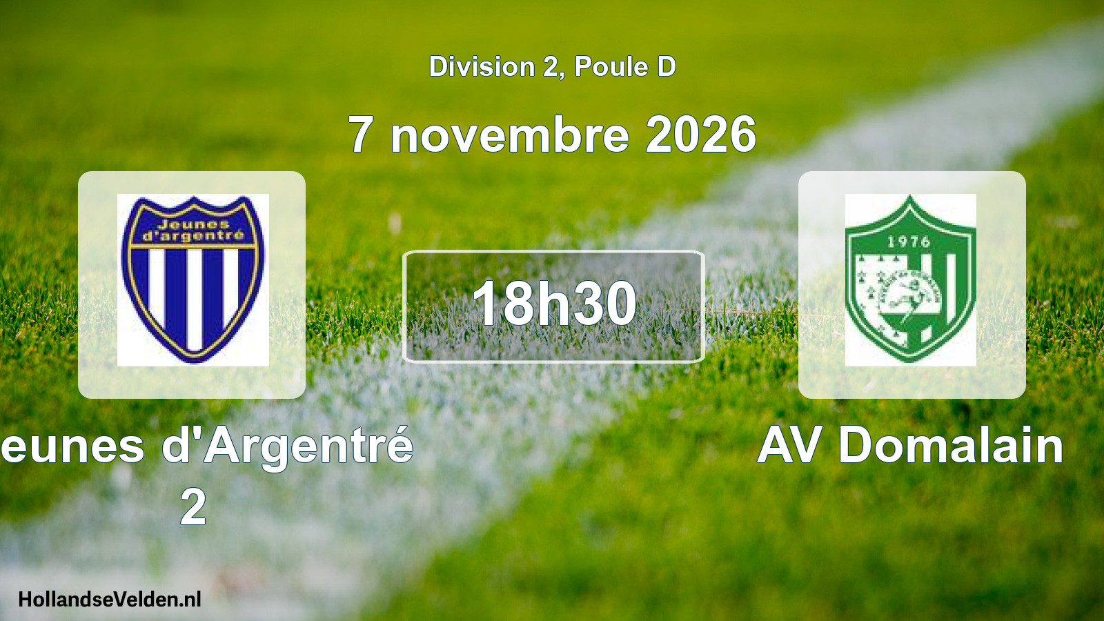 Match programmé: Jeunes d'Argentré 2 - AV Domalain (7 novembre 2026)