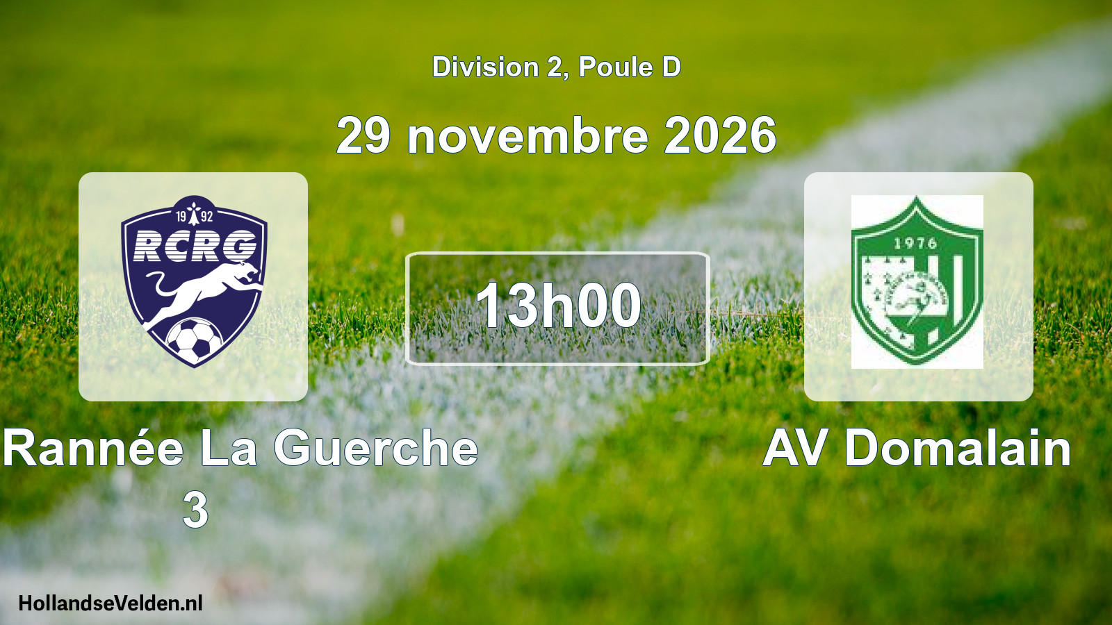 Scheduled Match: RC Rannée La Guerche 3 - AV Domalain (29 November 2026)