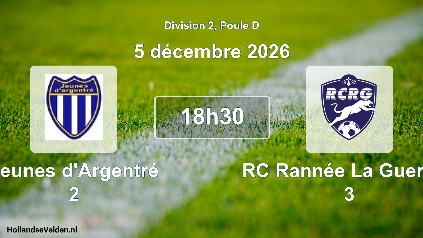 Match programmé: Jeunes d'Argentré 2 - RC Rannée La Guerche 3 (5 décembre 2026)