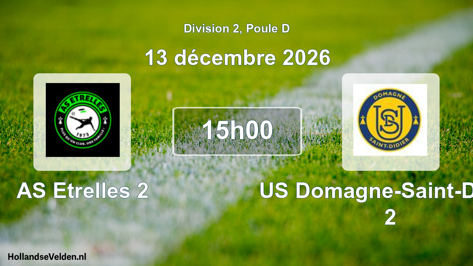Match programmé: AS Etrelles 2 - US Domagne-Saint-Didier 2 (13 décembre 2026)
