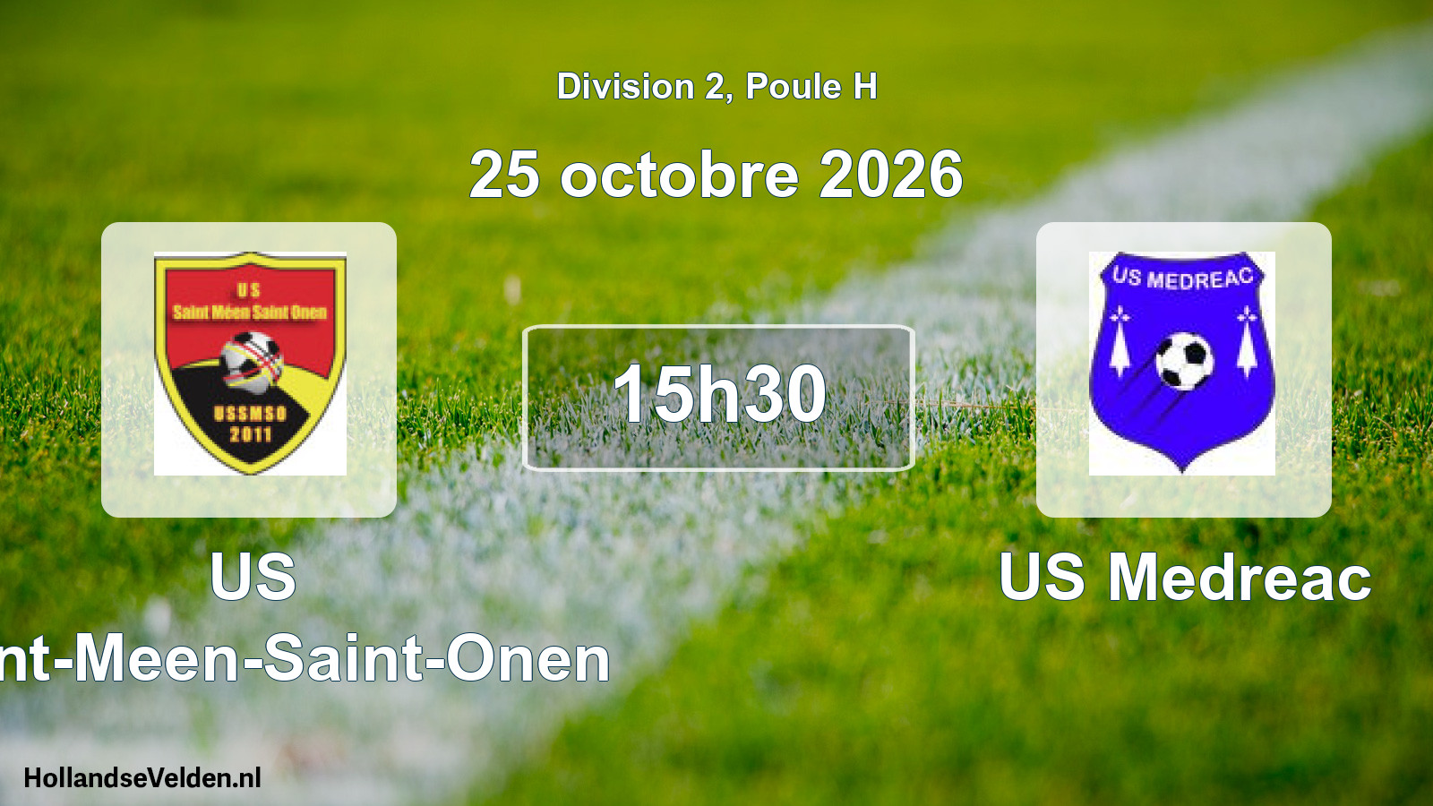 Match programmé: US Saint-Meen-Saint-Onen - US Medreac (25 octobre 2026)